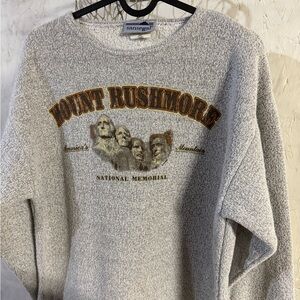 Gray Mount Rushmore Sweater Sansegal Vintage Sweater
